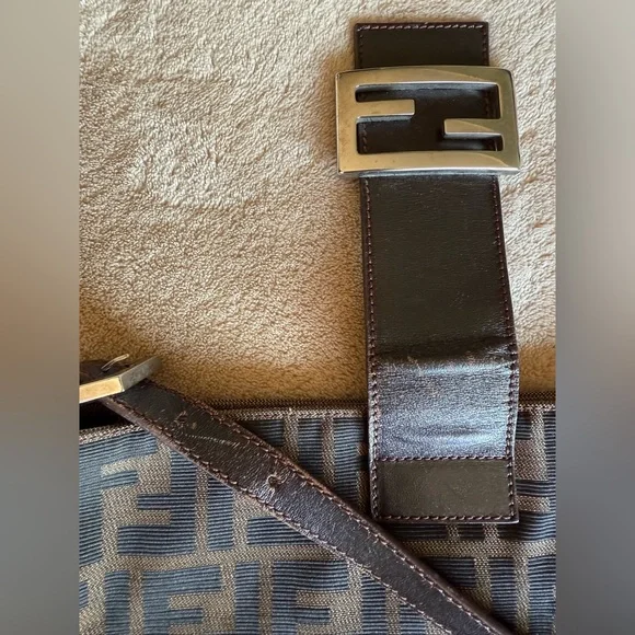 RARE VINTAGE FENDI handbag ๐ Fendi Zucchino hobo bag in brown GOOD CONDITION! - Picture 8 of 16